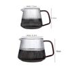 Vertical Striped Coffee Pot Glass Coffee Kettle V-shaped Spout Coffee Teapot Practical Coffeeware About 350ml/500ml Reusable
