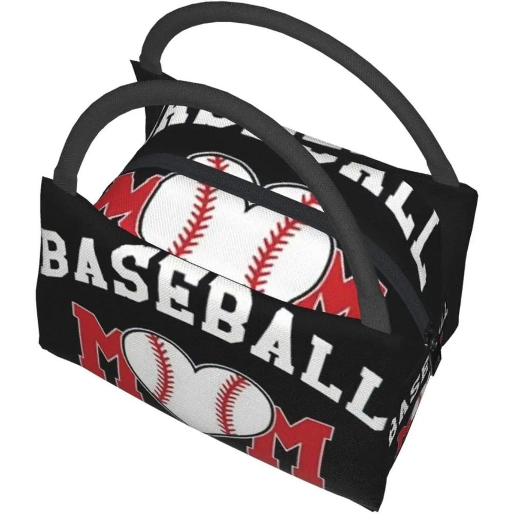 Baseball Mom Insulated Lunch Box Cooler Tote Bag Organizer Bag For Women