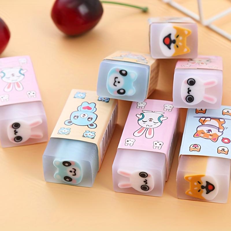 24pcs Cute Desk Pets eraser-Abstract Animal Designs,Durable Rubber Erasers  Desk Cleaning&Wiping,Desk Accessories,Wiping Tools