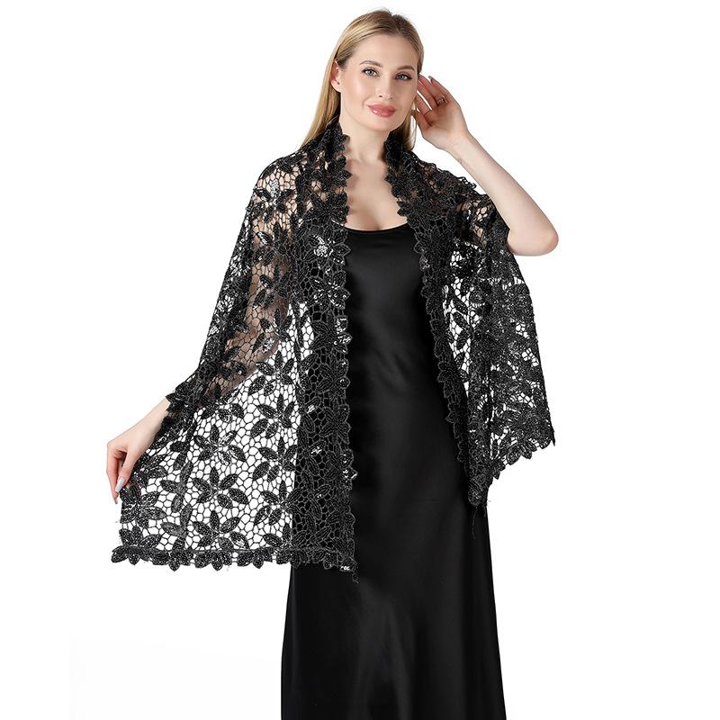 Shiny Sequin Tassel Shawl Wrap Dinner Party Shawl Wedding Bride Shawl Evening Dress Scarf