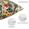 Retro Floral Owl Bird Square Pillowcase Cushion Cover Pillow Case Throw Pillow Cover for Home Bedroom Car