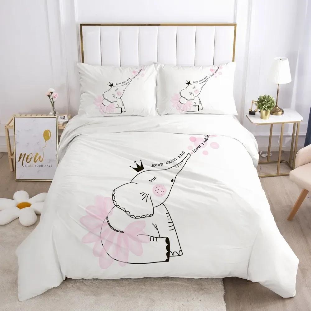 Cute Princess Style Down Duvet Cover Queen King Size Girl Pink Series Bedding Set Girls Bedroom 3 Piece Set With 2 Pillowcases