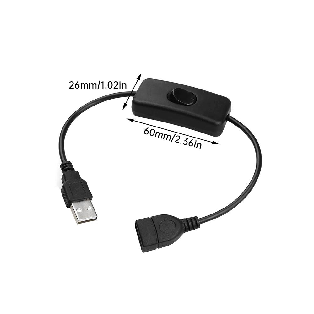USB Switch Extension Cable Support Data Transmit and Power Supply with On/Off Power Switch for LED Strips, USB Devices