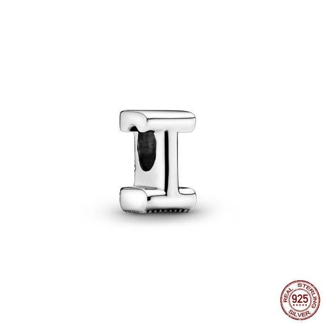 100% Γνήσιο μενταγιόν από ασήμι 925 αναμνηστικό γράμμα A-Z Series Beading Γνήσιο κόσμημα Panjia Charm βραχιόλι