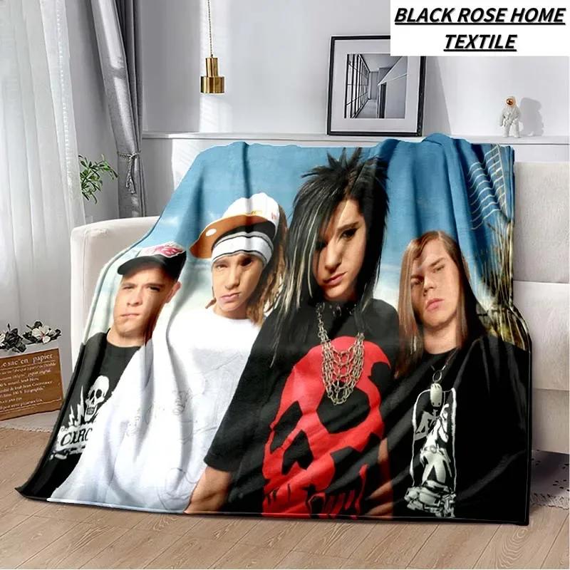 Coperta Artistica di Moda Tokio Hotel Rock Band Lenzuolo di Lusso per Camera da Letto Coperta Calda per Viaggi all'Aperto Campeggio Picnic Pausa Pranzo