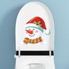 Christmas Toilet Sticker Removable Waterproof Self-adhesive Santa Claus Snowman Elf Gnome Bathroom Wall Toilet Seat Lid Decoration Decal
