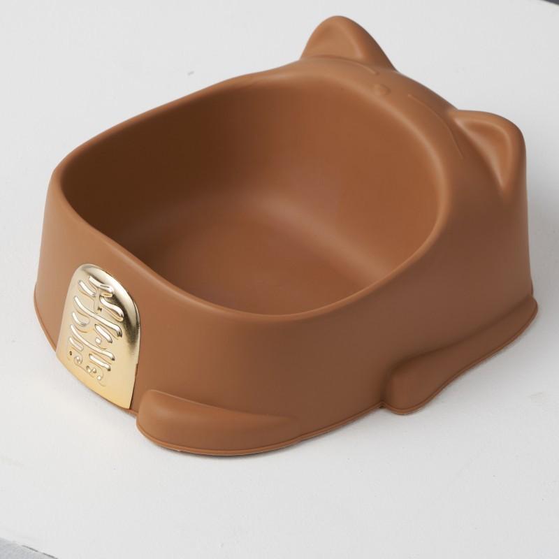 

New cartoon lucky cat bowl, cat bowl, light luxury dog food bowl, large anti slip pet bowl, water bowl, food bowl, feeder коричневий