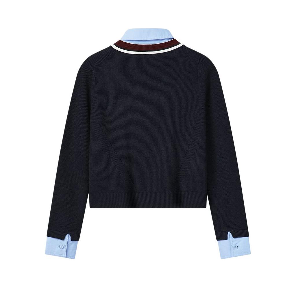 Fila Heritage Casual Pullover Long Sleeve Knit Top Women Tops F11W618418F-DB