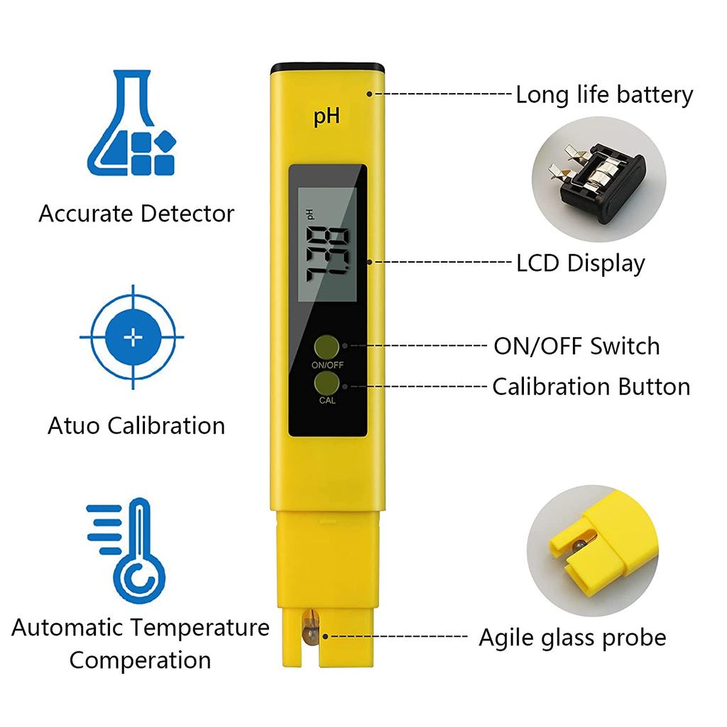 TDS Meter Digitaler Wassertester Digital 0-14 PH Meter Tester 0-9990ppm TDS&EC LCD Wasserreinheit PPM Aquariumfilter mit Batterien