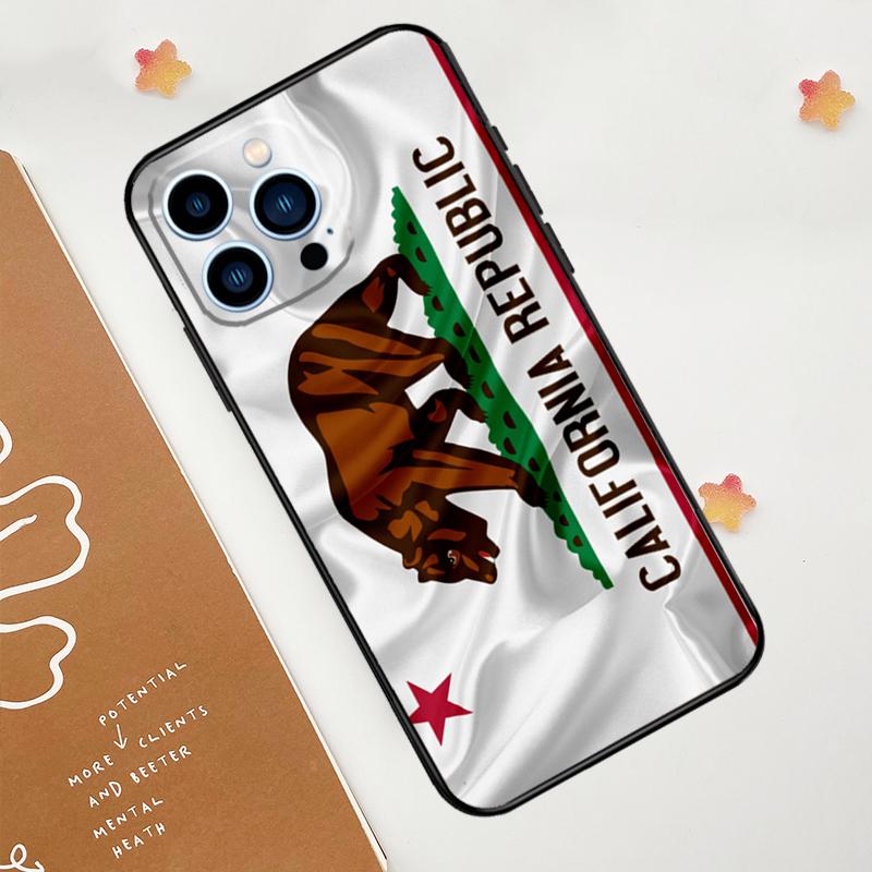 California Flag Phone Case For iPhone 17 Pro Max 14 11 15 16 Pro Max 13 12 mini 16 Plus 16e 17 Air Funda