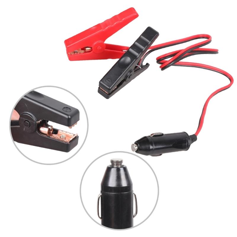 12V 24V 15A Vehicle Port Plug To Alligator Clip Power Cable For Car Battery And Outdoor Equipment 1m/2m