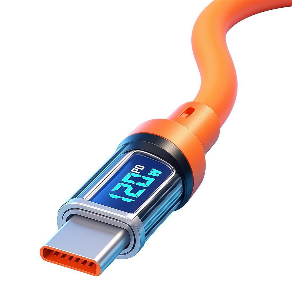 120W Type-C Smart Display Fast Charging Cable for Apple, Huawei, Xiaomi