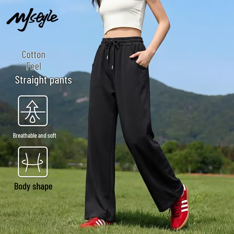 MJ STYLE Women s High-Waist Straight Leg Sweatpants S