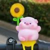 Cartoon Windmill Car Decoration with Soft Doll Cute Rotary Ornament for Dashboard Handlebar & Vent Solar/Manual Spin Fun Summer Gift for Car Bike