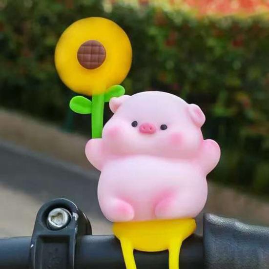 Cartoon Windmill Car Decoration with Soft Doll Cute Rotary Ornament for Dashboard Handlebar & Vent Solar/Manual Spin Fun Summer Gift for Car Bike
