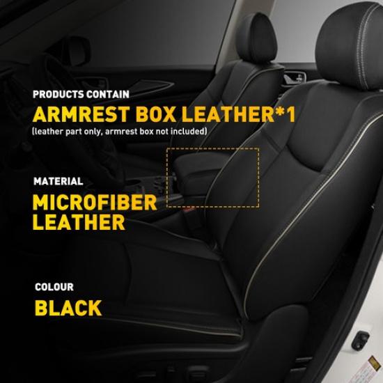 1x Black Console Armrest Lid Cover For Infiniti Pathfinder QX60/Nissan 2013-