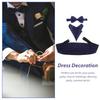 [ABOOFAN] Cummerbund, Bow Tie, Pocket Square 3-Piece Set - Tuxedo, Formal Suit, Men's Tailcoat, Wedding, Party, Adjustable Size (Royal Blue)
