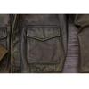 Chinese Size Classic Military A2 Air Force Leather Flight Jackets Vintage Stonewashed Cow Leather Jacket Men Soft Cowhide Mens Coat