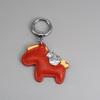 Instant Wealth Leather Keychain with Cartoon Pony Pendant for Couples – Trendy Bag and Car Accessory