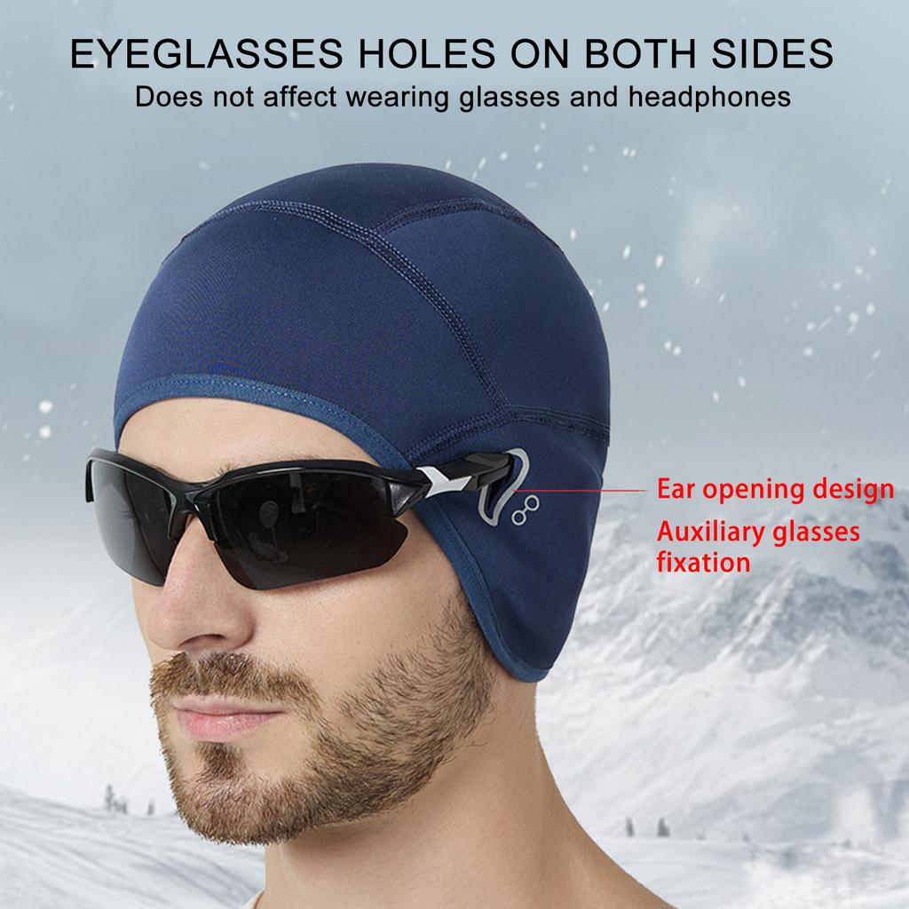 Unisex Cycling Beanie With Face Mask Warm Breathable Helmets Liner For Biking And Skiing Riding In Winter Cold Weather
