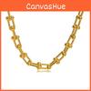 Élégant collier en forme de U inspiré de Savi en acier titane plaqué or luxueux pour les occasions mode