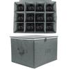Foldable Wine Glass Organizer With Compartments and Handle Crystal Champagne Holder Stackable Hard Shell Storage Case