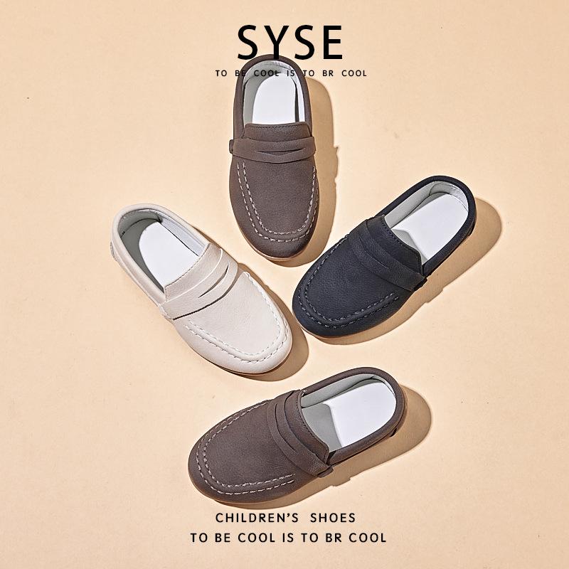 Jarní chlapecké slip-on boty v britském stylu z měkké kůže pro pódium a řeč 2025