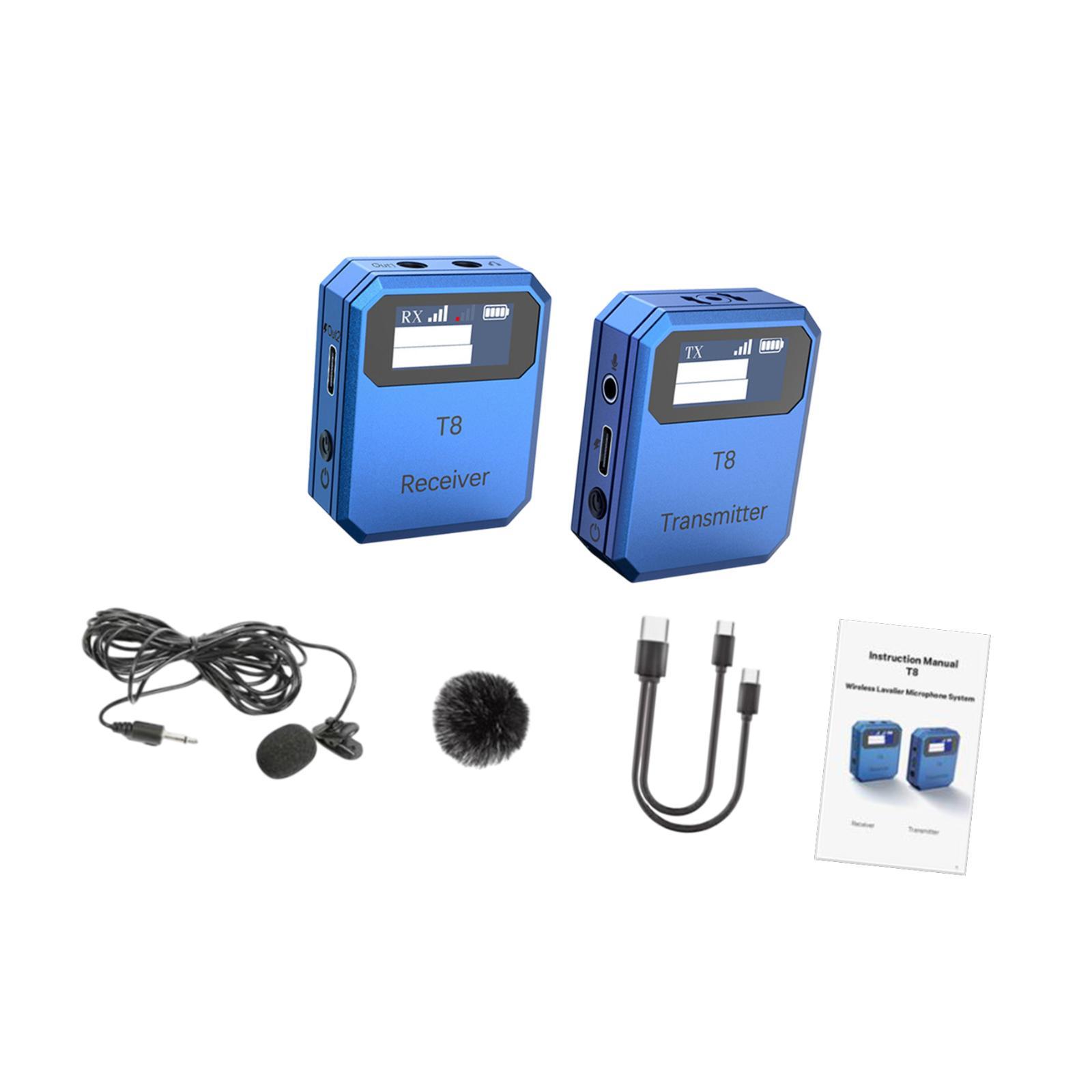 

Wireless Lavalier Microphone System for Live Broadcast Restaurant Office синій