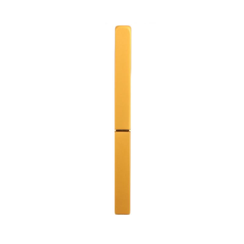 Dual-Head Retractable Lip Brush with Cap - Compact Square Aluminum Design for Lipstick Application