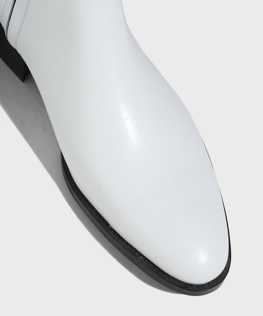Firenze Atelier Hidden Zipper Detail Slim Toe Ankle Boots 3343 [Cream White]