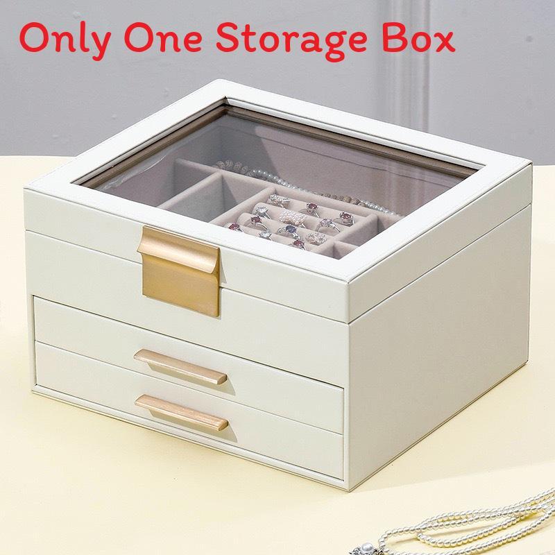 Jewelry Storage Box Pu Leather Large Capacity Organizer For Home And Travel