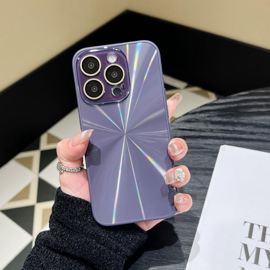 Niche solid color laser case for iPhone17Pro max mobile phone case Apple 16 new 15/14 sense 13PM