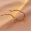 New Dream Stainless Steel Moon and Sun Pendant Gold Plated Magnetic Couple Relationship Bracelet for Gift