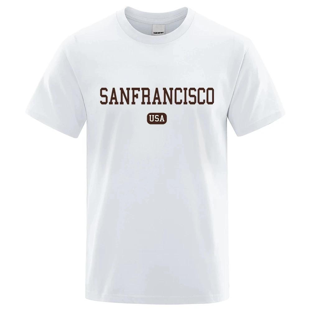 

Сан-Франциско США Улица Город Буква Одежда Мужская Мода Дышащая Футболка Хип-Хоп Свободные Футболки Хлопок Короткий Рукав 80547 XXXXXL белый