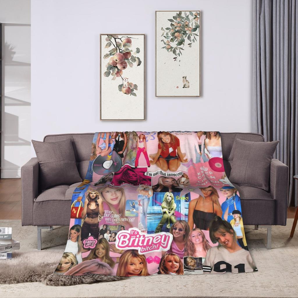 Warm Soft Blankets Travel Office Britneys Spears  Throw Blanket  Flannel Bedspread For Couch Chair Print Sofa Bed Cover