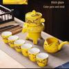 Enamel Gold Dragon 9-Piece Ceramic Automatic Tea Set