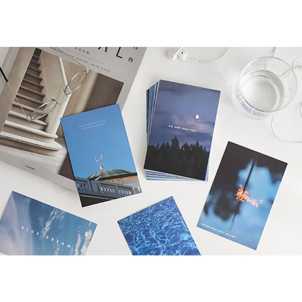 IndieK Blue Sky Interior Emotional Postcard Set of 30 + 48 Stickers