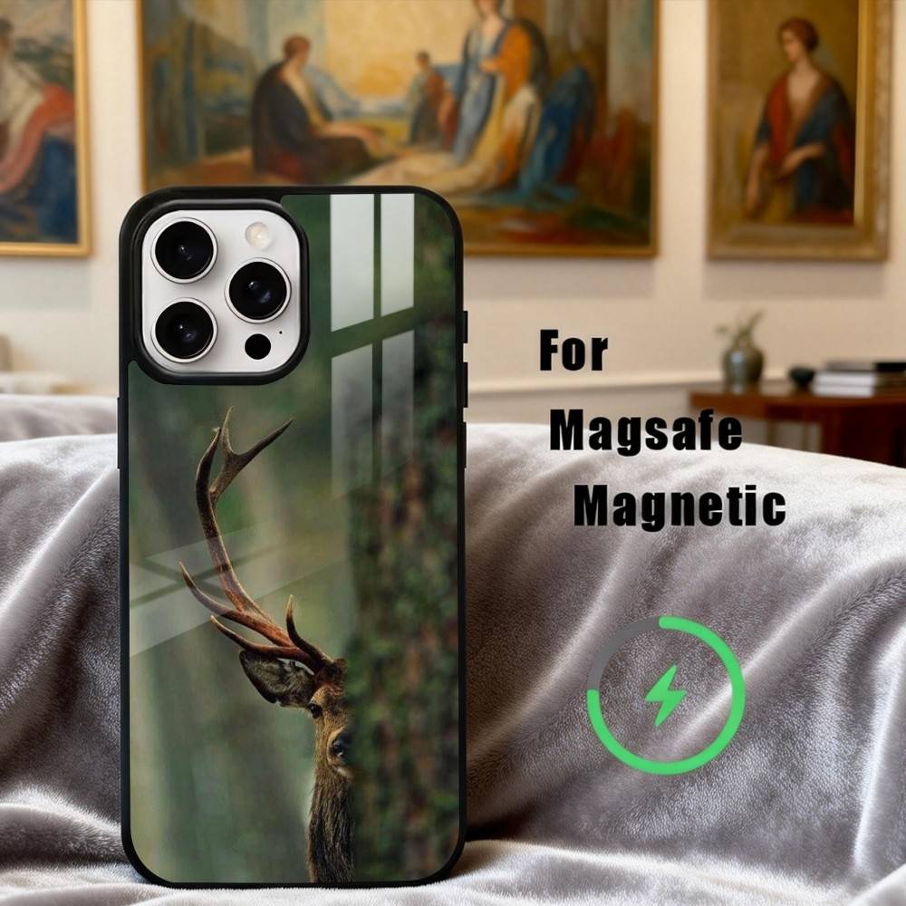 The Graceful Sika Deer Phone Case For iPhone17,16,15,14,13,12,11 Plus,Pro Max Magnetic For Magsafe Wireless Charging