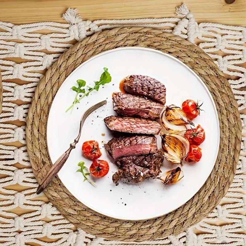 Pot Mats Handwoven Rattan Placemats Round Heat Insulation Mats Natural Woven Table Mats for Dining Home Wedding Decoration