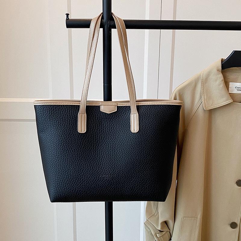 Large Capacity Bag Women's Summer New Casual Simple Shoulder Bag Commuter Tote Bag