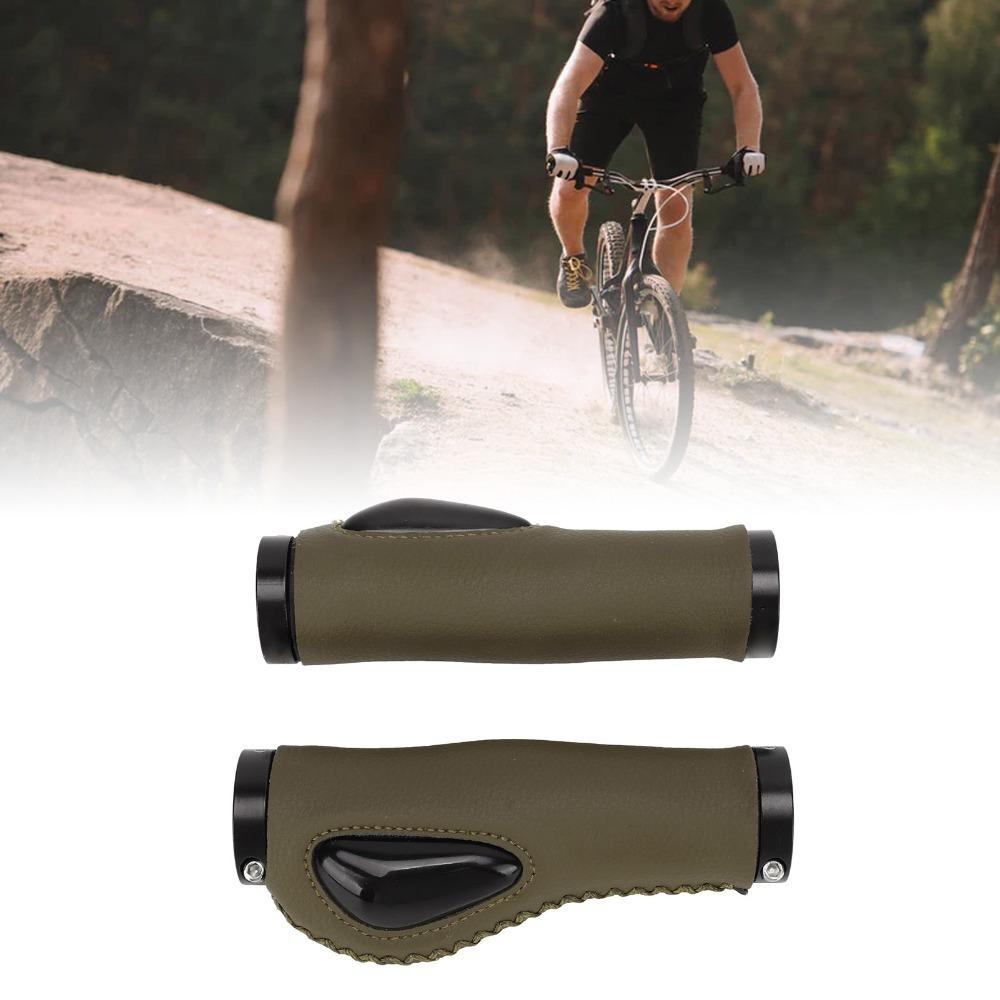 1 Pair Artificial Leather Leather Bike Grips Leather Bike Handlebar Grips Folding Bike Handlebar