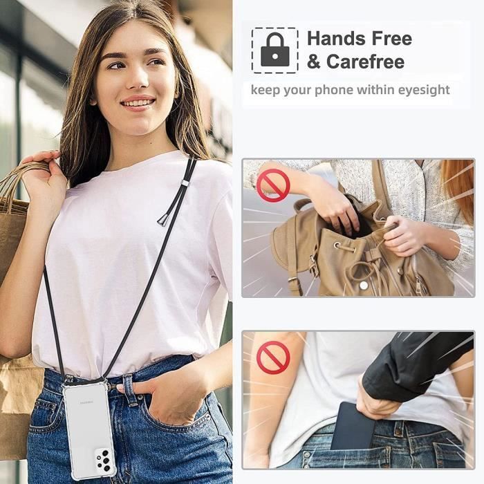 Coque de Protection - PROSHOP - Samsung Galaxy M52 5G - TPU Transparente - AntiChoc - Cordon Noir