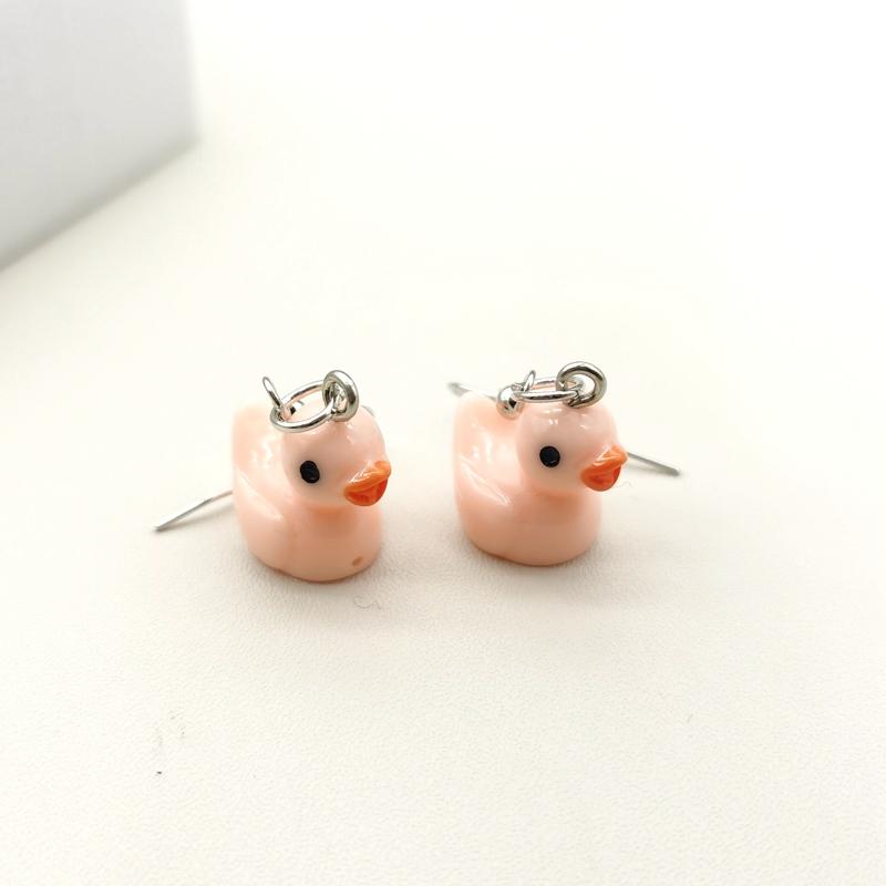 Fashion Korean Minimalist Cute Silica Gel Little Lemon Yellow Duck Earring For Temperament Girls Gift Earrings Jewelry
