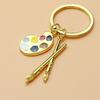Palette & Paintbrush Keychain Pendant Creative Art Theme Keychain Portable Keychain