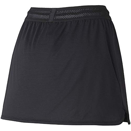 Mizuno Women's Tennis/Badminton Skirt, 72MB1201, Moisture-Wicking, Quick-Drying, Black, Size S