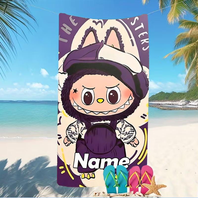 Customizable personalized beach towels Lububu themed designs.Suitable for the beach, yoga, sports;ideal as beach accessories