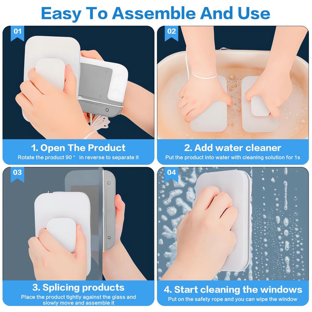 Essuie-glace magnétique pour vitres, brosse de nettoyage double face pour la maison, brosse magnétique pour le lavage des vitres, outil de nettoyage de la maison, nouveau