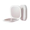 Compact Rechargeable Cosmetic Bag with LED and Foldable Handheld Makeup Mirror for Female Students