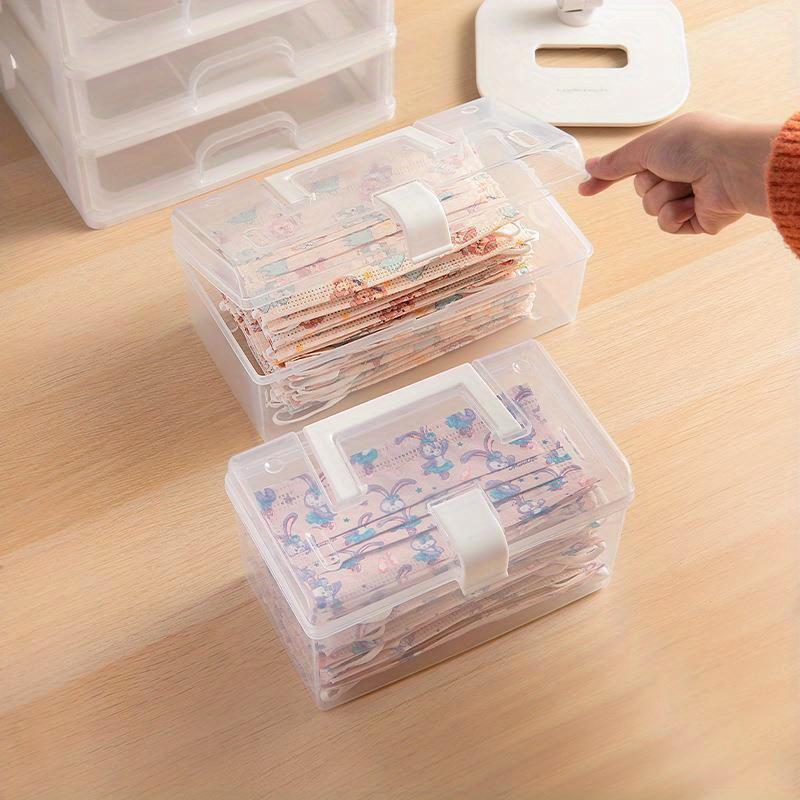 2/3PCS Dust Mask Storage Box Transparent Portable Transparent Plastic Storage Box Household Storage Box Kitchen Debris Storage