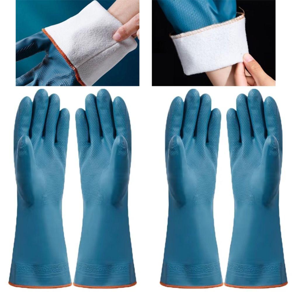 Waterproof Dishwashing Gloves with Fleece Kitchen Hands Protection Gloves Winter